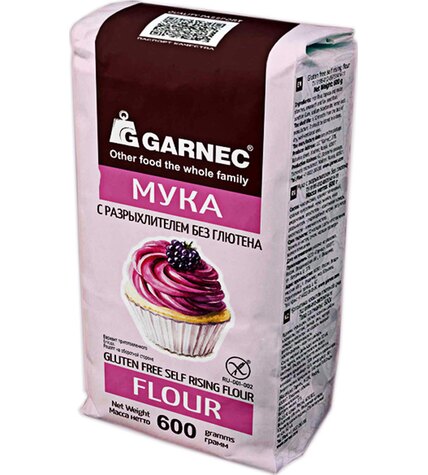 Мука Garnec с разрыхлителем без глютена 600 г