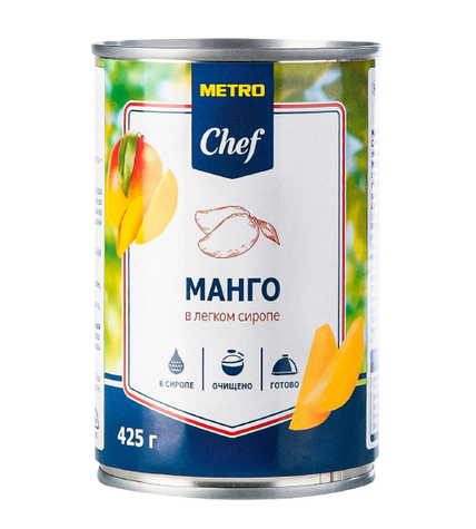Манго Metro Chef кусочки в легком сиропе 425 г