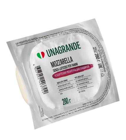 Сыр Unagrande Моцарелла без лактозы для сэндвичей 45% 280 г
