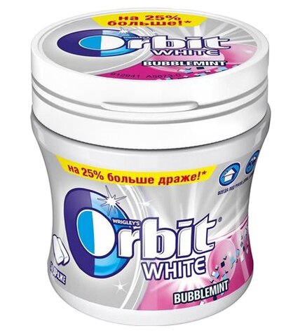 Жевательная резинка Orbit Bubblemint White 68 г х 50 шт