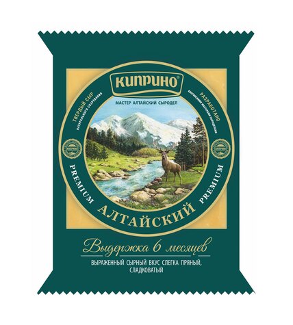 Сыр твердый Киприно Алтайский Premium 50% бзмж 230 г