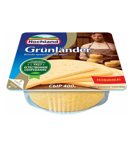 Сыр полутвердый Hochland Grünländer 50% бзмж 400 г