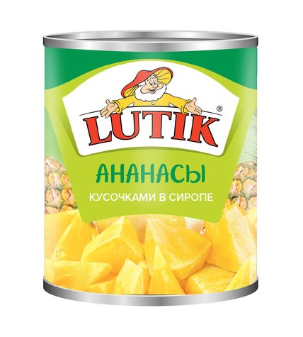 Ананасы Lutik кусочки в сиропе 850 г