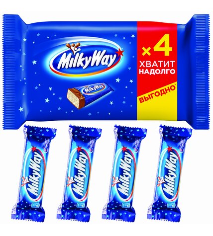 Шоколадный батончик Milky Way молочный с суфле 26 г x 4 шт