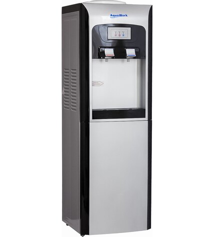 Кулер для воды Aqua Work V90 серебро со шкафчиком электронный купить в Москве