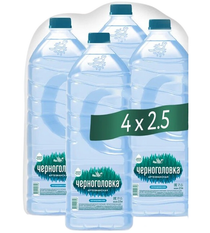 Вода «Черноголовка» негазированная, 4×2,5л ПЭТ