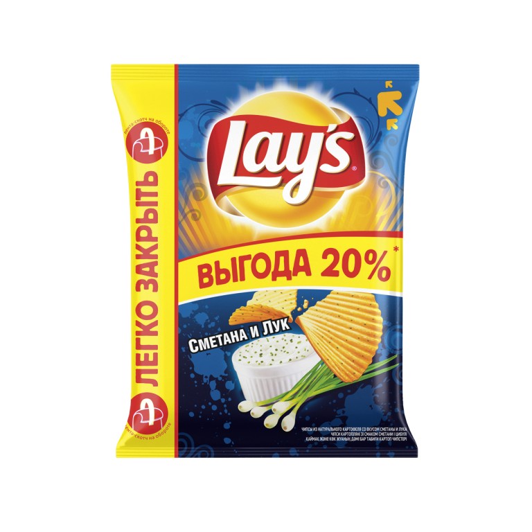 Чипсы LAY`S Сметана и лук, 225 г купить с доставкой по Москве, цены в ...