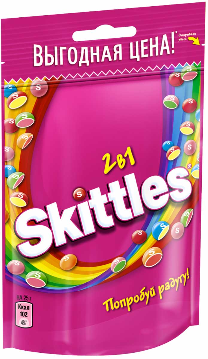 Драже SKITTLES 2 в 1, 100 г купить с доставкой по Москве, цены в ...