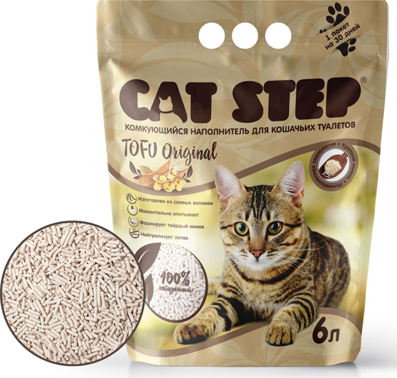 Наполнитель Cat Step для кошек Тофу соевые волокна 6 л купить с ...