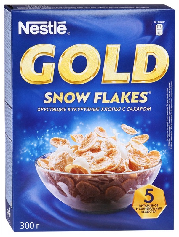 Хлопья Nestle Gold Snow Flakes хрустящие кукурузные с сахаром купить с ...