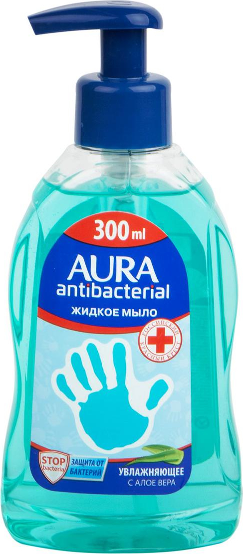 Жидкое мыло Aura Алоэ антибактериальное 300 мл  с доставкой по .