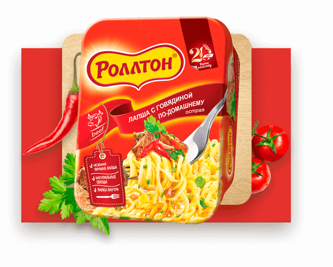 Лапша Роллтон говядина острая купить с доставкой по Москве, цены в ...